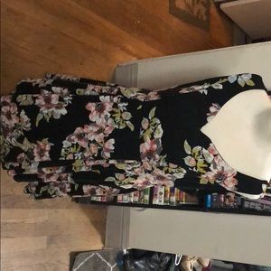 Torrid stretchy black dress with floral side 16